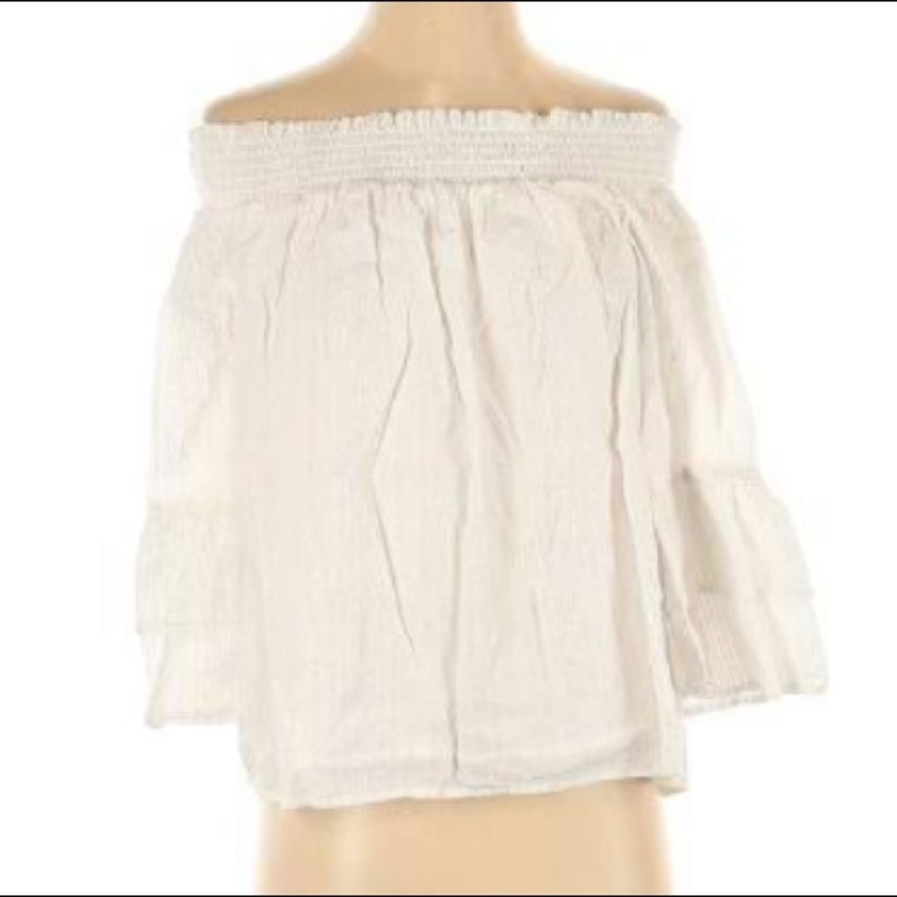 INC International Concepts Off Shoulder Top, Size XS, White